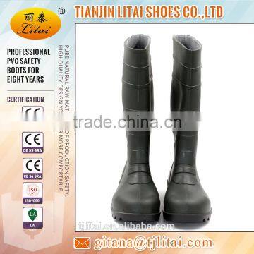 Black women pvc working boots,classicial pvc safety rain boots