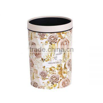 European Style Plastic Leather or Knitted Trash Can Waste Bin Container With Lid 10L photo-4