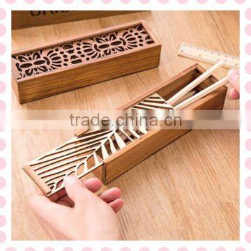 Trade Assurance Natural Fashion Gift Use British Style Wood Box for Pen With Hinge photo-2