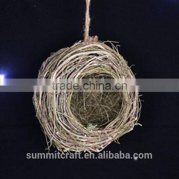 Handmade Dry Branch Artificial Hanging Bird Nest photo-4