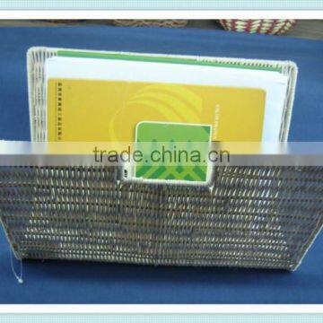 White rattan storage holder