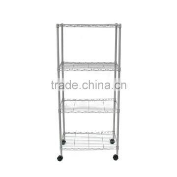 4-Tier Carbon Steel Black Shelf Storage Wire Metal Rack Shelving Suitable For Kitchen Home and Office photo-3