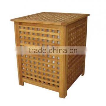 European Style Walnut Wood Laundry Basket