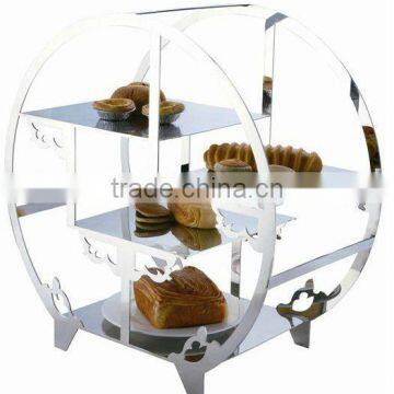 Round garret Stainless steel buffet display shelf