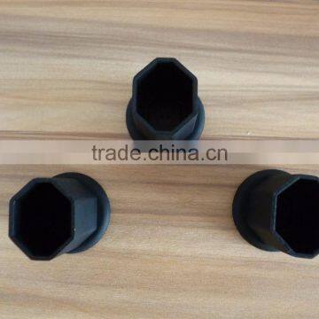 Octagonal Black Rubber Lacrosse Butt Ends Cap With Embossed Logo photo-3