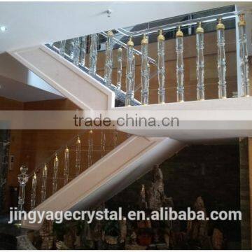 Jingyage Custom Modern New Designs Crystal Stair Balusters Home Stair Decoration Railing Crystal Balustrade Modern Spiral Stair photo-4