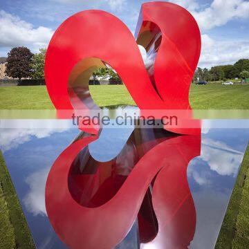 Outdoor Garden Decoration Metal Craf Large Two Red Hearts Sculptures photo-4