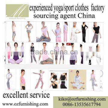 Chinese buying agency professional YOGA sport cloth produce factory sourcing agent looking for customize factory 