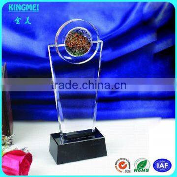 Customized Blank Crystal Trophy With Eagle Colored Glaze On The Top photo-6