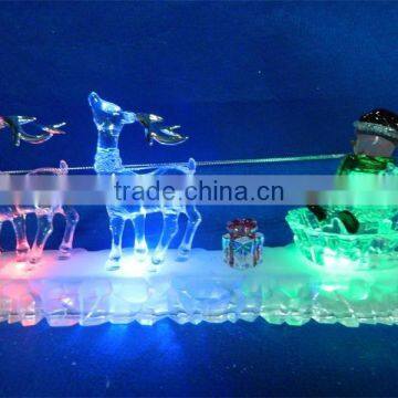 acrylic LED artificial christmas reindeer with snowman music lighting