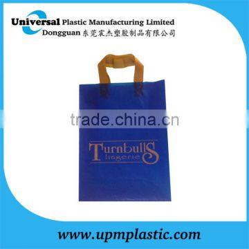 Recyled turn bulls yellow soft loop handle plastic bag