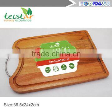 Light and small stainless steel hand acacia wood chopping block, cutting board