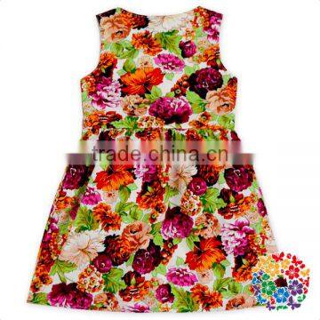 Summer Bow Dress Flower Patterns Designs 0-6 years Teenage Girls Sleeveless Flower Baby Girl Net Dresses