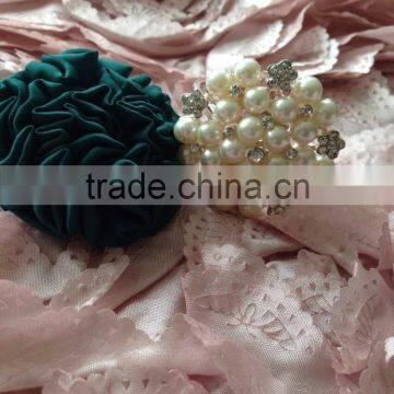 Silver Luxury Pearl & Rhinestone Napkin Ring For Wedding Candlelight Dinner photo-4