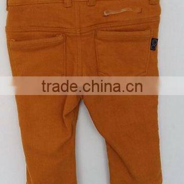 Cool Baby Girls Dark Beige Color Flexible Cotton Plain Dyed Pants for Aurtumn
