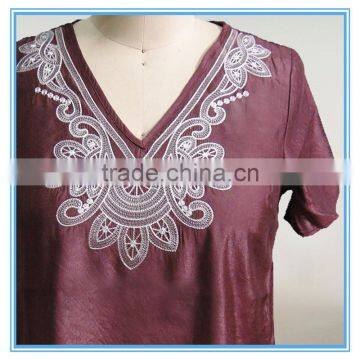 Ladies Cotton Top From Bangkok Embroidery V Neck Designs For Ladies Blouse photo-2