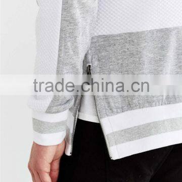 New Designer Blank Hoodie Grey and White Hoodie Side Zip photo-5