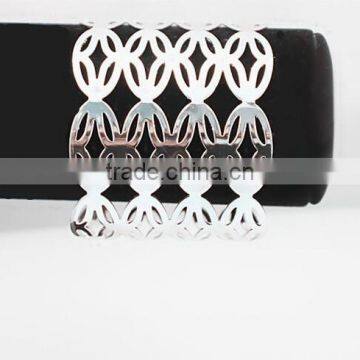 Wholesale Ellipse Superposition Jewelry Hollow Design Wide Bangle for Promotion photo-6
