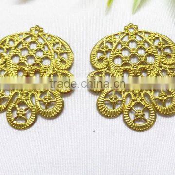 metal flower jewelry parts brass flower jewelry accessories hollow out metal flower garment accessories