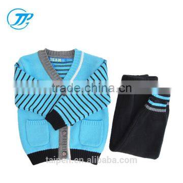 Knitting Patterns Children Cartoon Sweater Long Sleeve Kids Winter 2pcs Set Sweater And Pants For Baby