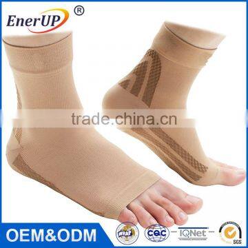 China Custom OEM Compression Foot Sleeves 3 Sizes Plantar Fasciitis for sports ankle support