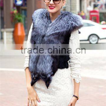 Autumn Winter Genuine Real Natural Fox Fur Vest Women's Full Pelt Waistcoat Warm Fashion Short Gilet photo-5