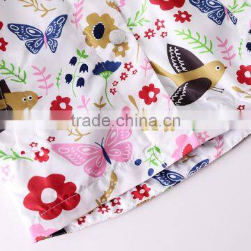 S60607B Kids Girl Autumn Coat Children Print Hooded Jacket Outerwear photo-5