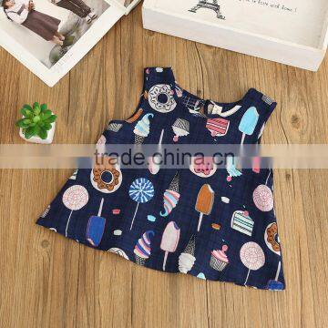 S60504B 2017 Summer Girls Ice Cream Printing Cute Vest photo-3