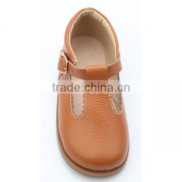 Skidproof Genuine Leather Hard Sole Wholesale Toddler Shoes photo-2