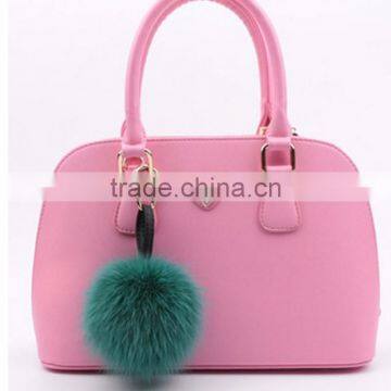 Myfur Custom Colorful Fox Body Fur Pom Pom Key Ring Bag Accessory Pendant