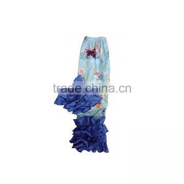 Wholesale Giggle Moon Latest Design Fall and Winter Children Cropped Trousers Girls Cotton Triple Ruffle Pants photo-3