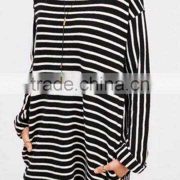 Runwaylover EY2370B Long Style 2017 Ladies Fashion Stripe Loose Blouse photo-4