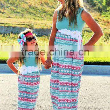 Hot selling maxi dress mother and daughter latest fashion dress designs