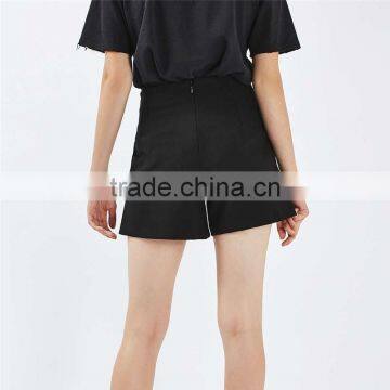 Big Discounts Special Design A-line Tie Waist Black Shorts Womens photo-3