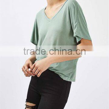 Custom Plain Women Batwing T-shirt photo-2