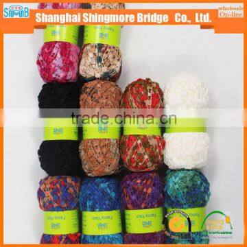 China Knitting Yarn Supplier Hot Wholesale Oeko-tex Standard Quality 100 Polyester Spun Ladder Yarn for Knitting Scarf photo-6