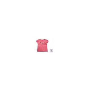 OEM Summer Crew Neck Cotton Girls Toddler Graphic Tees Shirts