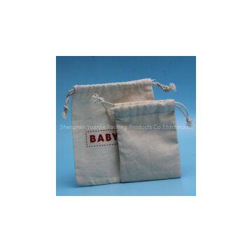 Customized Printed Logo Cotton Fabric Drawstring Canvas Gift Bag