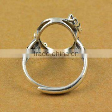 2017 New Thailand Sterling Silver Bezel Ring Base Flat Oval adjustable 18mm Inner Diameter:Approx 13x18mm US Ring Size:7 1113283