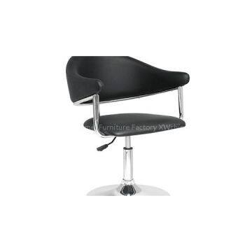 Swivel Black Leather Bar Chair