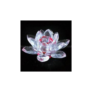 K9 Crystal Lotus Candle Holder For Promotional Gifts