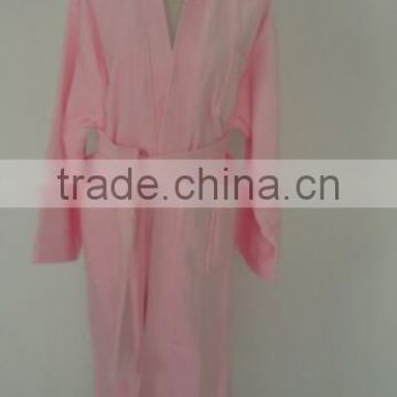 Pure cotton plain color terry bath robe