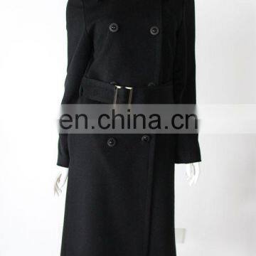 Fashion Womens Slim Long Cashmere Jacket Double Breasted Coat