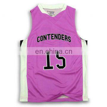 sublimation custom sleevesless new high quality basketball jersey