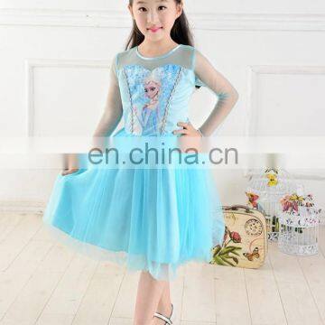 New Arrival Girls Dress frozen princess elsa costume girls clothing baby clothing cosplay dress FC001