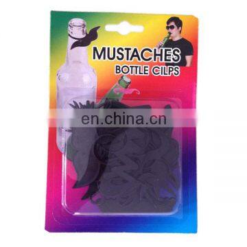 (10pcs ) New Style Funny moustache bottle clips MMO-0195