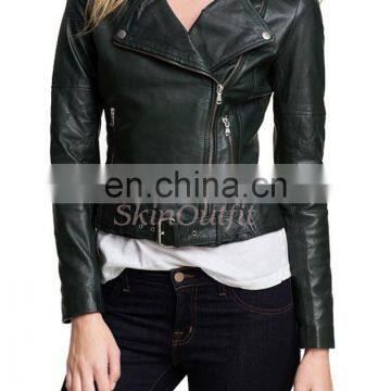 New Design High Quality Black Leather Jacket For Women