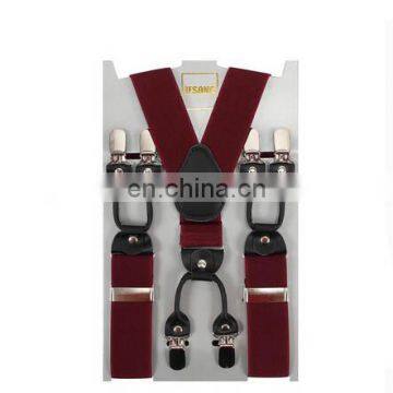 Factory direct sale 3.5cm Muti colors top strong quality clips men suspenders