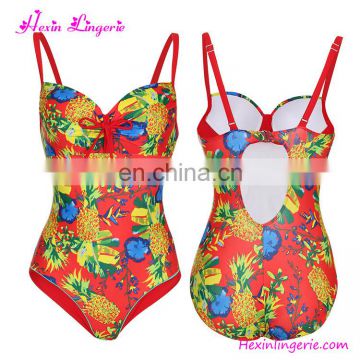 Summer Fashion Woman Plus Size One Piece High Waist Bikini Swimsuit