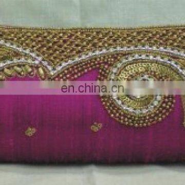 Exclusive Hot Pink Hand Embroidered Clutch Purse , Fancy Ladies Evening Clutch Bag